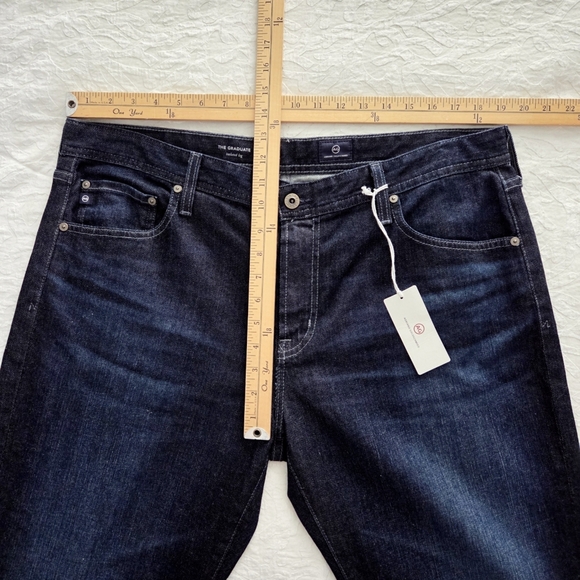 AG NEW Adriano Goldschmied The Graduate Darker Blue Denim Jeans, 38x32 - Picture 6 of 11